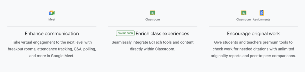 Teaching and Learning Upgrade Features